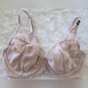 Felina 32D 115027 Lou Lou Blush Lace Unlined Underwire Bra